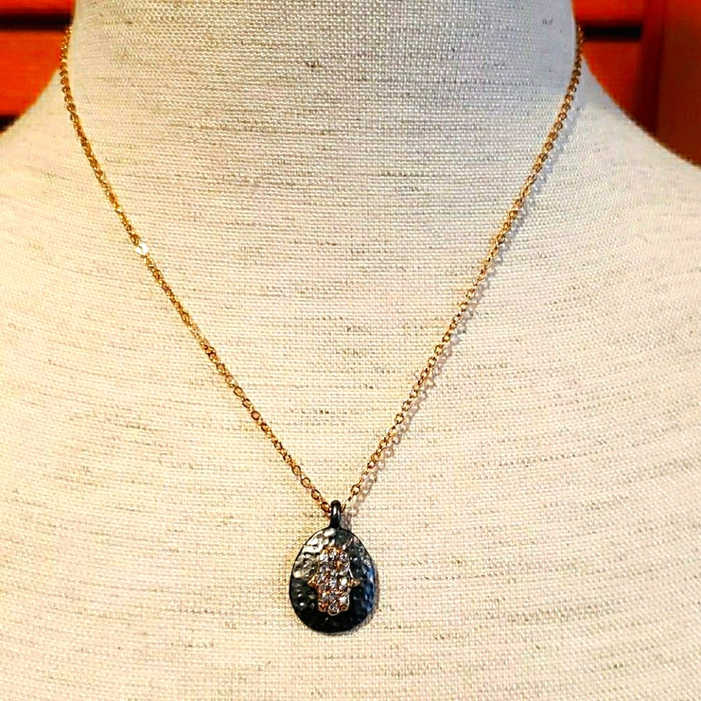 NWOT Marlyn Schiff Hammered Hamsa Necklace…